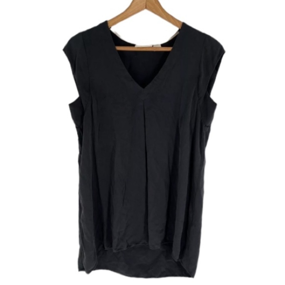 Anthropologie Maeve Ally black modal top w cut outs